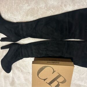 Charlotte Russe Black Ankle over the knee Boots so cute